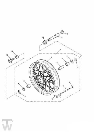 Vorderrad bis FIN281465-F2 & bis 279278-F4 - America Vergaser