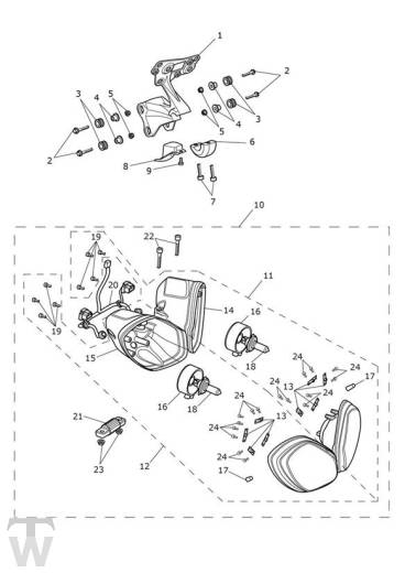 Headlight from VIN482182 - Street Triple R up to VIN560476