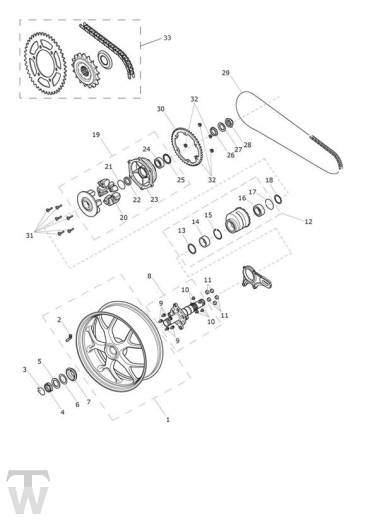 Rear Wheel - Tiger Sport up to VIN750469