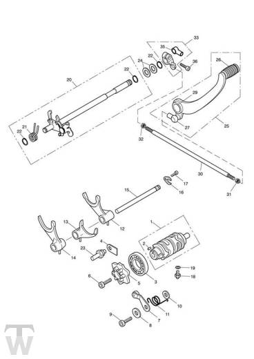 Schaltwelle Schaltwalze - America EFI bis FIN468389