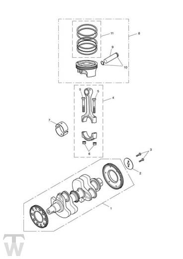 Kurbelwelle Pleuel Kolben - America EFI ab FIN468390