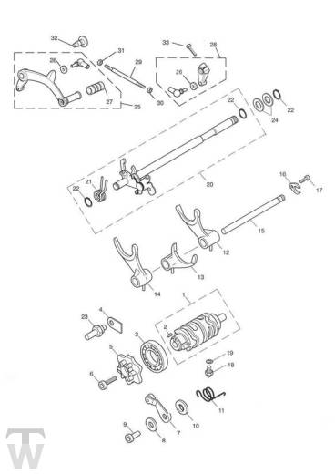 Schaltwelle Schaltwalze - Thruxton Vergaser