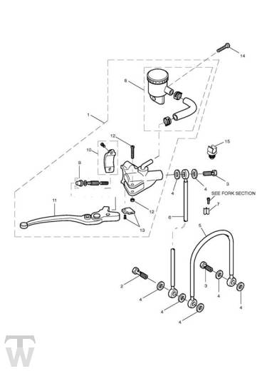 Master Cylinder Assy front - Daytona 955i from VIN1332513