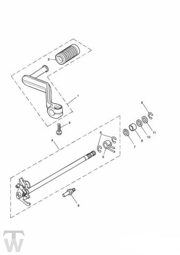 Schaltwelle bis FIN210261 - Daytona 955i ab FIN1332513