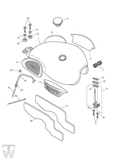 Benzintank T100 ab FIN317247 - Bonneville & T100 Vergaser