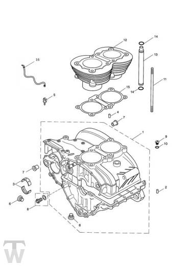 Motorgehäuse schwarz bis Motor221608 - Bonneville & T100 Vergaser