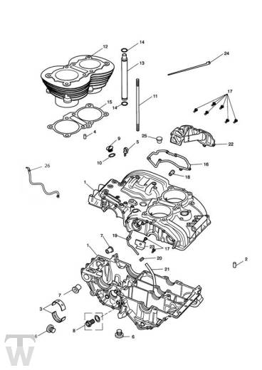 Motorgehäuse silber ab Motor221609 (nicht 229407-230164) - Bonneville & T100 Vergaser