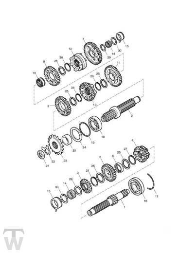 Getriebe - Bonneville EFI bis FIN380776