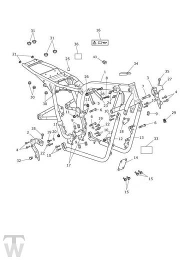 Main Frame Assembly - Bonneville T100 EFI & EFI Black