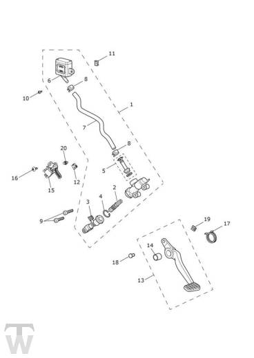 Hauptbremszylinder hinten - Bonneville T120