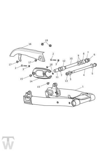 Swingarm - Bonneville T120 Black