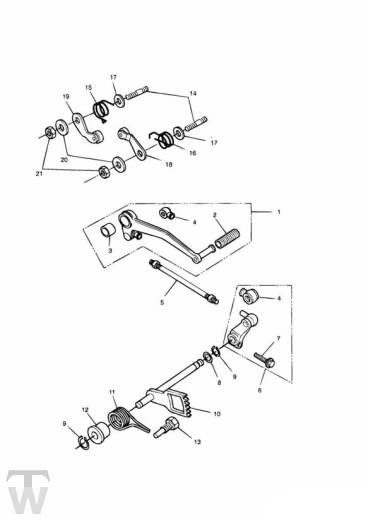 Schaltwelle bis FIN2483 - Daytona 750 & 1000