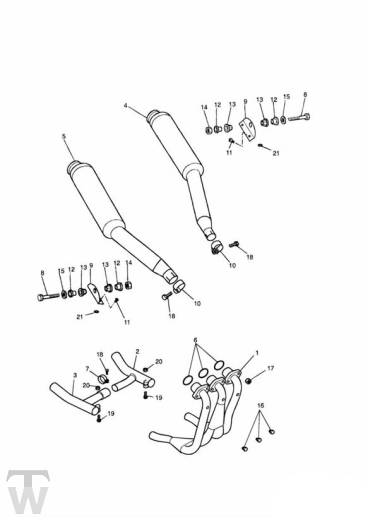 Auspuff 3Zyl ab FIN029156 - Daytona 900 & 1200
