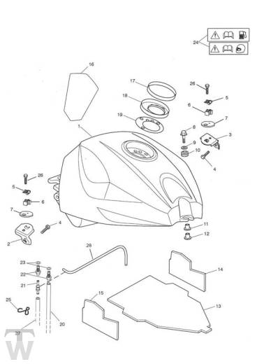 Benzintank ab FIN189198 - Daytona 600 & 650