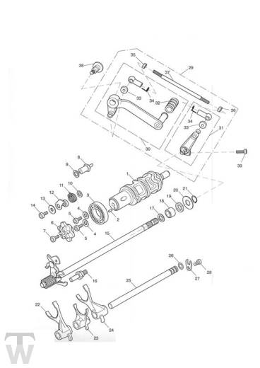 Schaltwelle Schaltwalze D650 - Daytona 600 & 650