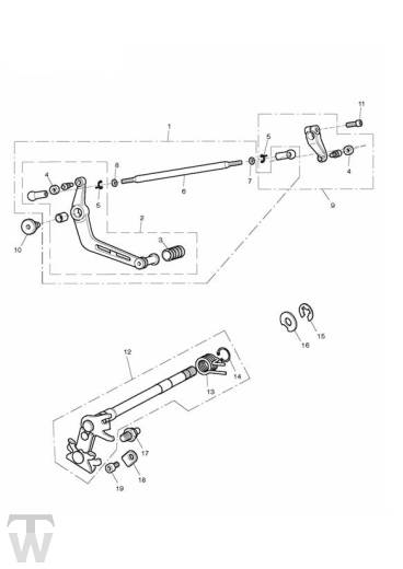 Schaltwelle bis FIN540562 (+540615&540625) - Daytona 675 bis FIN564947