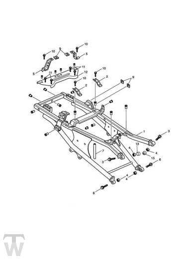 Rear Frame Assembly - Speed Triple 955i from VIN141872