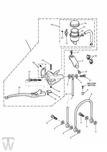 Hauptbremszylinder vorn - Speed Triple 955i ab FIN141872