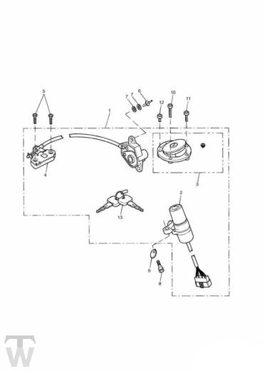 Lockset Ignition - Speed Triple 955i from VIN141872