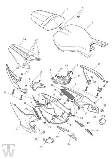 Heckverkleidung Sitze - Daytona R ab 564948