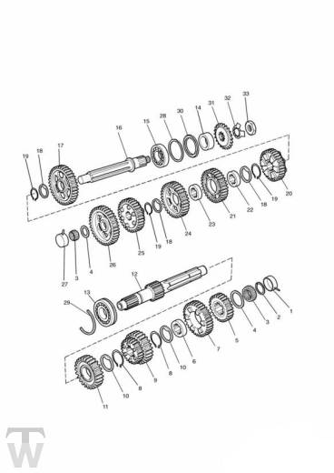 Getriebe bis Motor 107968 - Trophy ab 029156