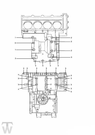 Motorgehäuse Schrauben 4 Zyl grau - Trophy ab 029156