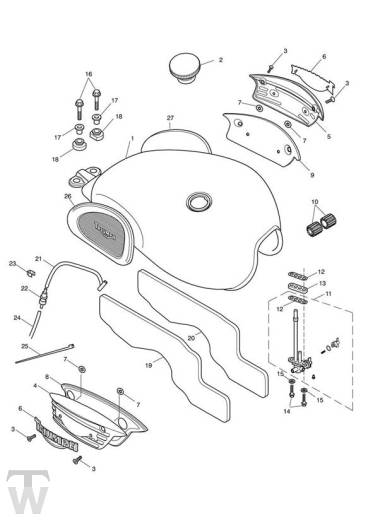 Benzintank bis FIN317246 - Scrambler Vergaser