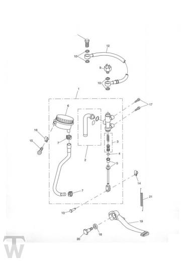 Hauptbremszylinder hinten - Tiger 955i Gussrad