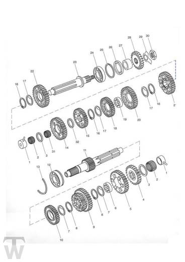 Getriebe bis Motor 220357 - Tiger 955i Gussrad