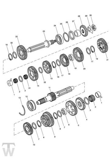 Getriebe ab Motor 220358 - Tiger 955i Gussrad