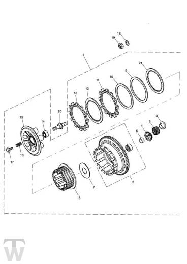 Kupplung ab Motor 232539 - Tiger 955i Gussrad