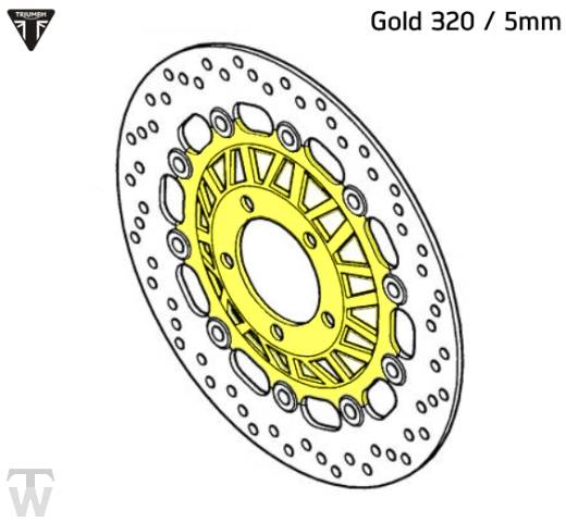 Brake Disc front gold Tiger 1050 & SE