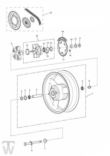Hinterrad - Sprint RS 955 bis FIN 139276