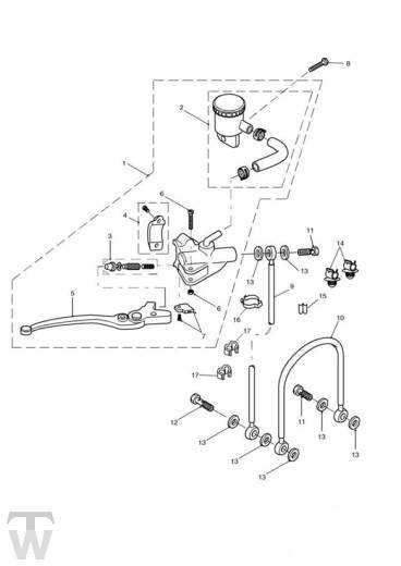 Hauptbremszylinder vorn - Sprint RS 955 bis FIN 139276