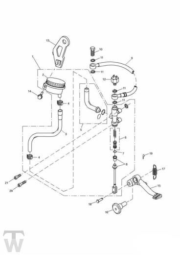 Hauptbremszylinder hinten - Sprint RS 955 bis FIN 139276