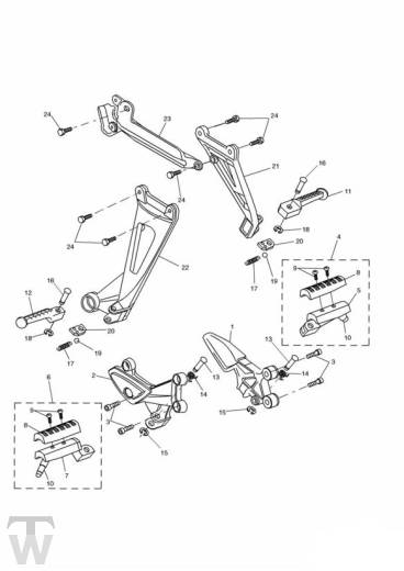 Fussrasten - Sprint RS 955 bis FIN 139276