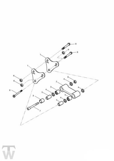 Doppelschwinge Umlenkung Federbein - Sprint RS 955 ab FIN 139277