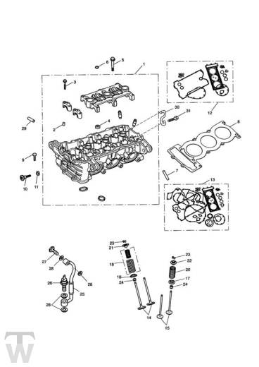 Zylinderkopf - Sprint RS 955 ab FIN 139277