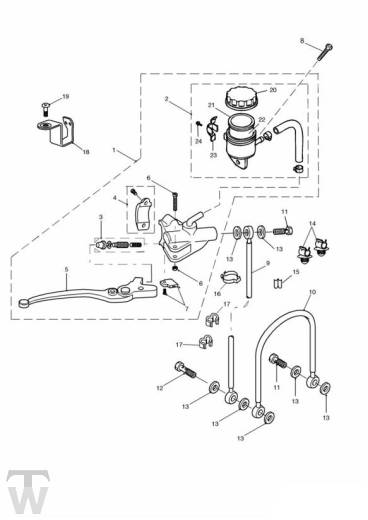 Hauptbremszylinder vorn - Sprint ST 955 bis FIN 139276