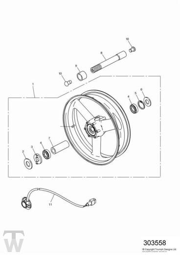 Vorderrad - Sprint ST 955 ab FIN 139277