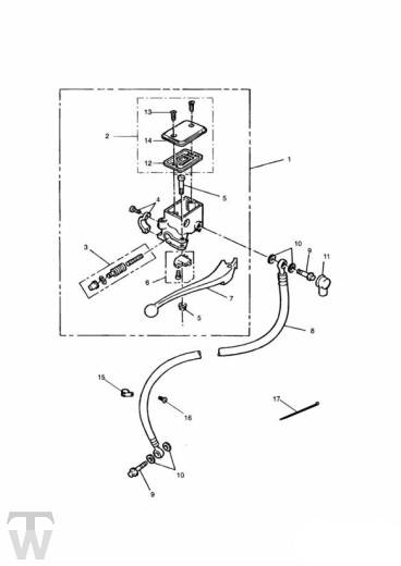 Master Cylinder Assy front - Thunderbird 900