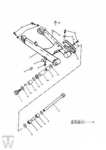 Swingarm from VIN 101854 (ausser 102063 up to 102074) - Thunderbird 900