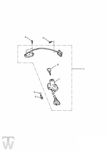 Lock Set from VIN 060503 up to 071698 - Thunderbird 900