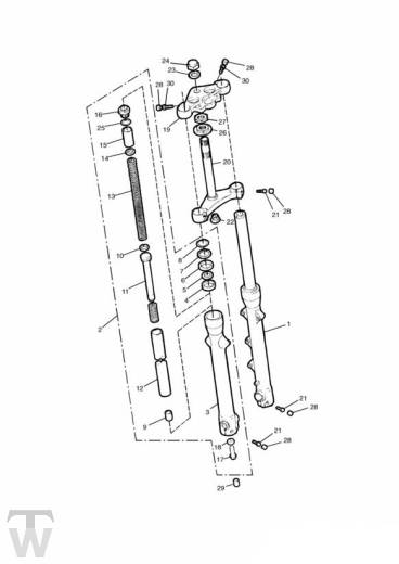 Front Suspension from VIN 043510 up to 092893 - Thunderbird 900