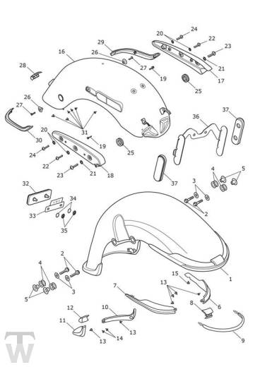 Mudguard from VIN 738585 - Thunderbird LT