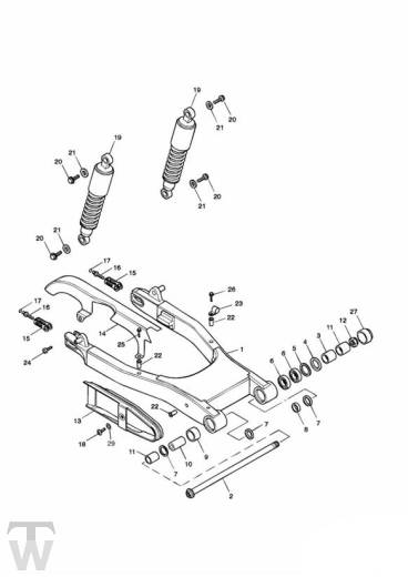 Schwinge Federbeine - Speedmaster Vergaser