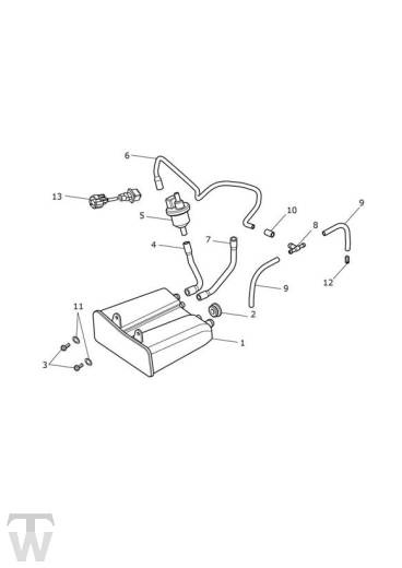Aktivkohlerfilter von FIN 833614 bis 937275 - Thruxton 1200