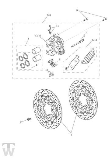 Bremse vorn - Tiger XRx bis FIN 855531