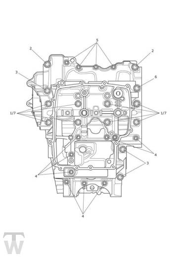 Motorgehäuse Schrauben - Tiger XRx bis FIN 855531