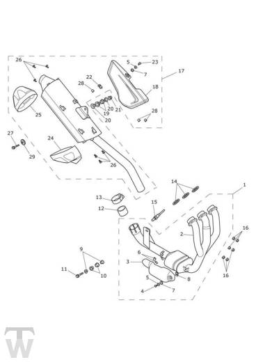 Auspuff - Tiger XCx bis FIN 855531